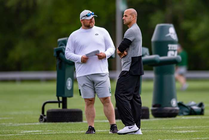 Jets GM Joe Douglas with coach Robert Saleh
